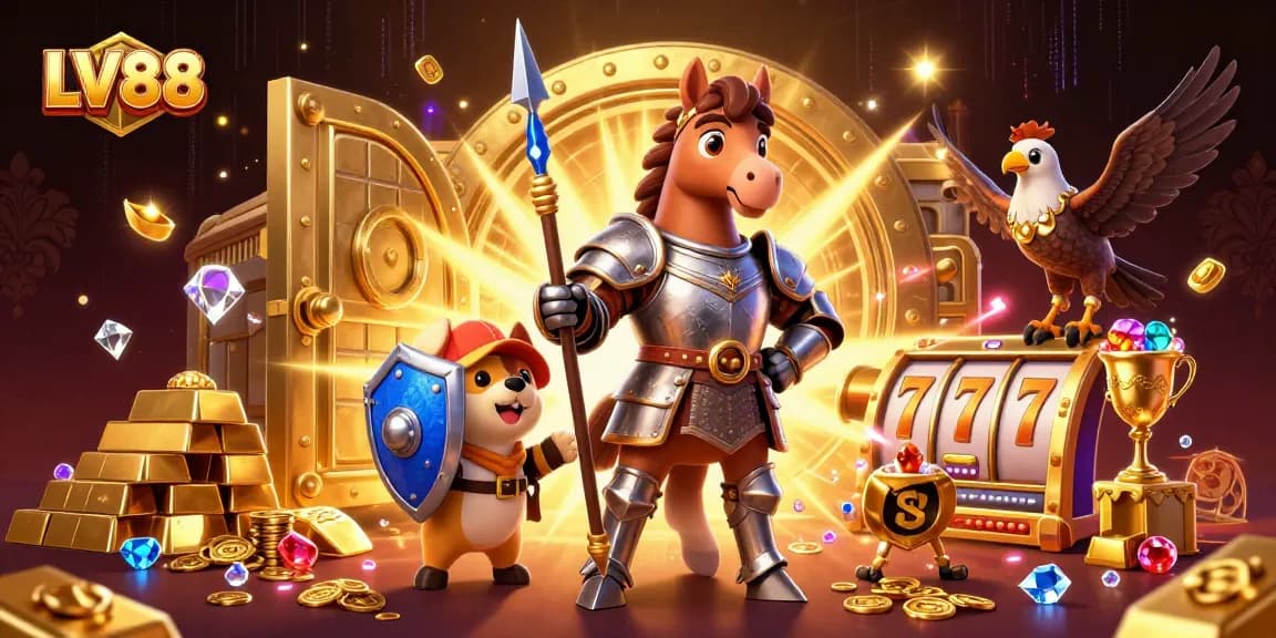 Experience thrilling gameplay at LV88 with knights, treasure, and exciting slot action.