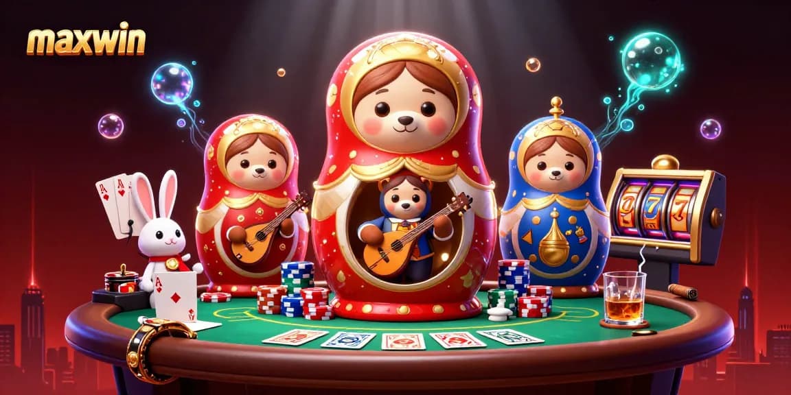 Win big with maxwin in an exciting casino scene featuring fun characters, vibrant slot machines, and thrilling gameplay elements.
