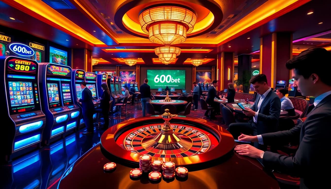 Jugadores ganadores disfrutando la emoción de los juegos de casino en línea de 600bet con elementos de juego vibrantes.