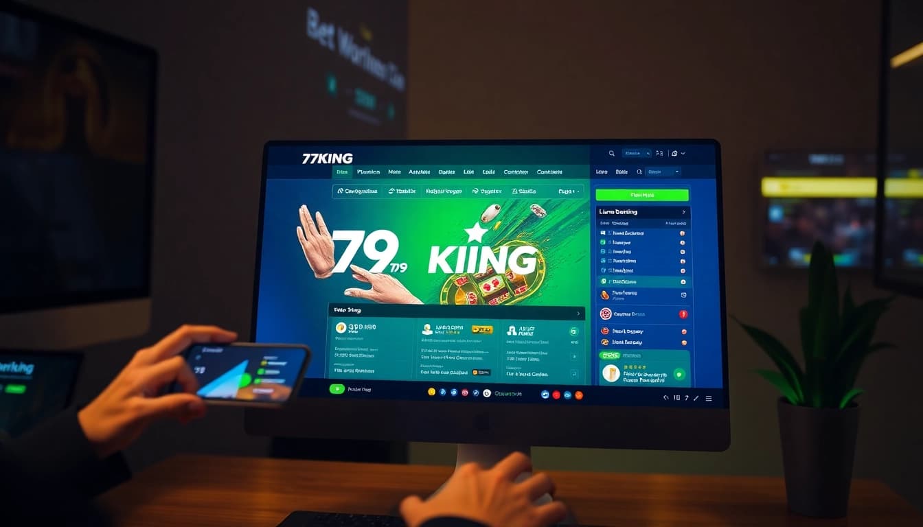 An engaging image showcasing 79king hn online betting interface on a sleek desktop setup.