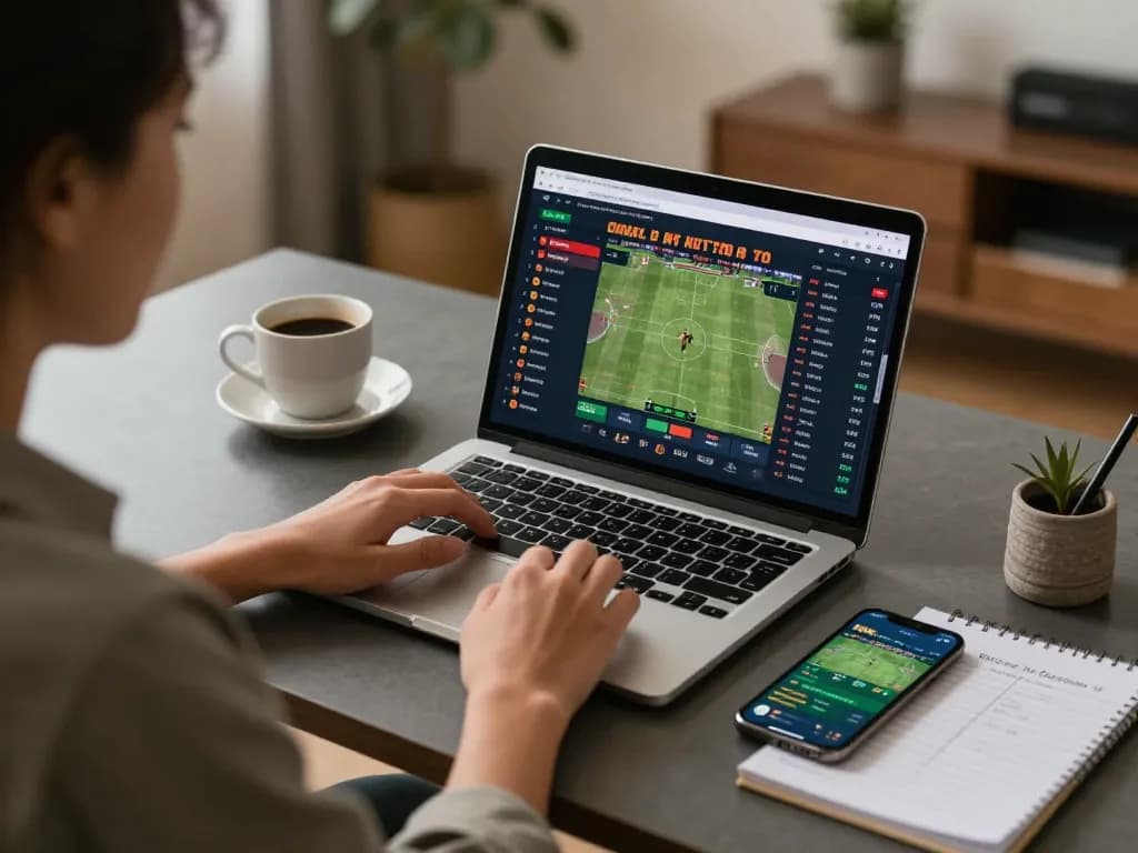 Engaging online sports betting session with du88 displayed on a laptop screen, showing real-time odds and game analysis for better wagering decisions