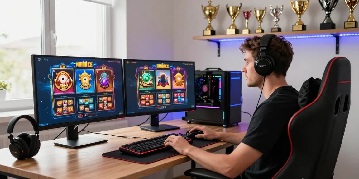 Pengalaman bermain slot online di COLOKSGP dengan setup gaming modern.
