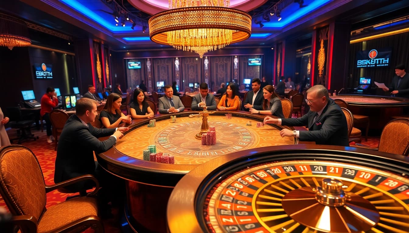 Experience the excitement of gambling with BK8TH in a luxurious casino atmosphere.