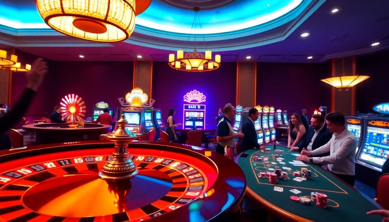 Engage in thrilling games at https://mm88.vegas/ with poker chips, roulette wheels, and vibrant casino ambiance.