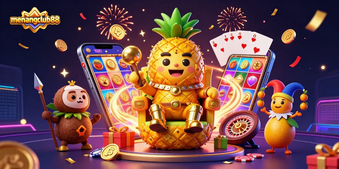 Experience exciting gaming adventures at menangclub88 with vibrant characters and dynamic casino elements.