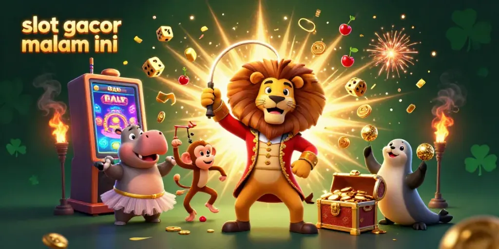 Experience the thrill of winning on slot gacor malam ini with vibrant characters and casino elements in this dynamic illustration.