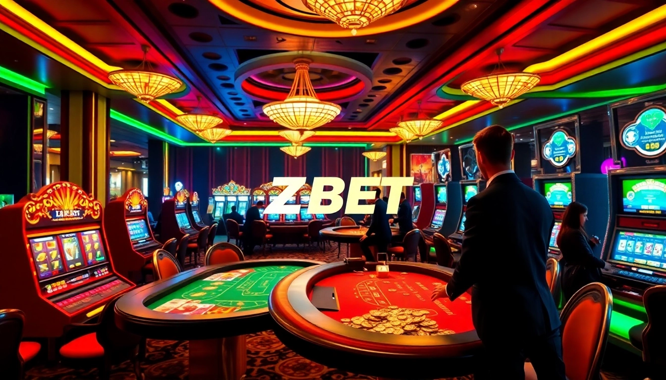 Experience the thrill of ZBET casino with live poker and vibrant slot machines.