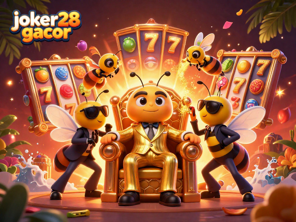 Mainkan joker28 gacor dengan mesin slot yang menggoda dan suasana kasino berkilauan.
