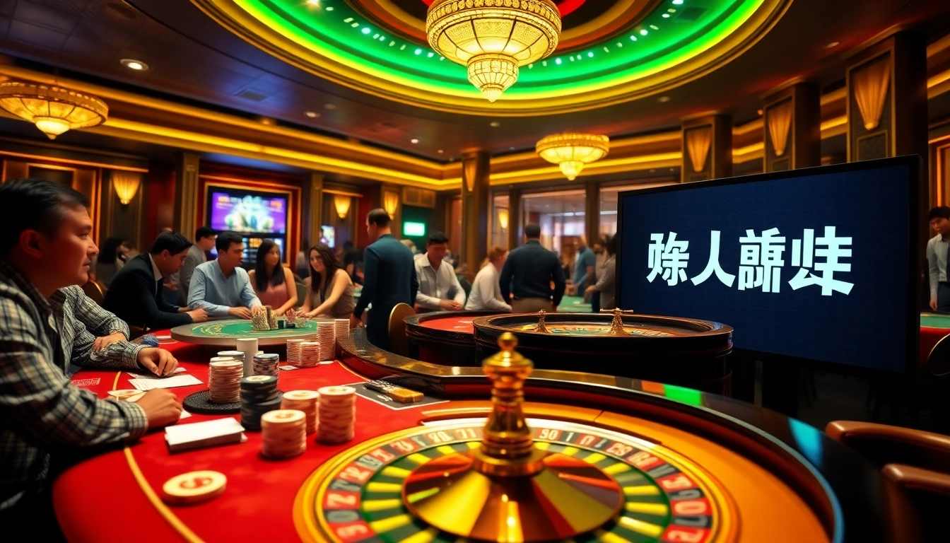 Gambling enthusiasts navigating 주소모음 and winning strategies at a lively casino table.