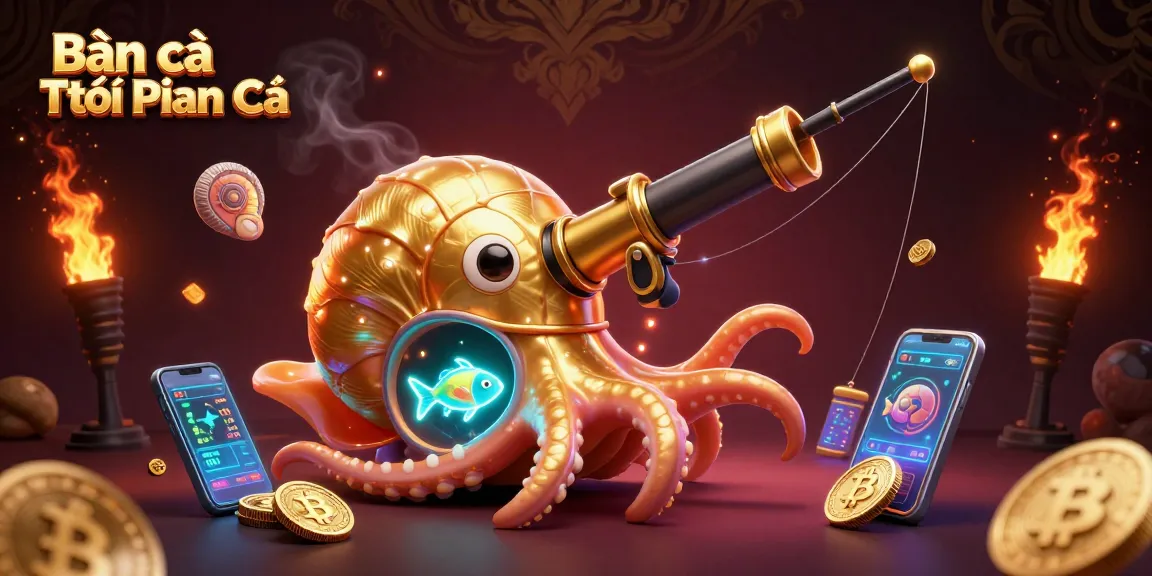 Bắn cá Tiểu Tiên Cá showcases dynamic fish shooting with colorful neon fish, a giant nautilus cannon, and gold coins.