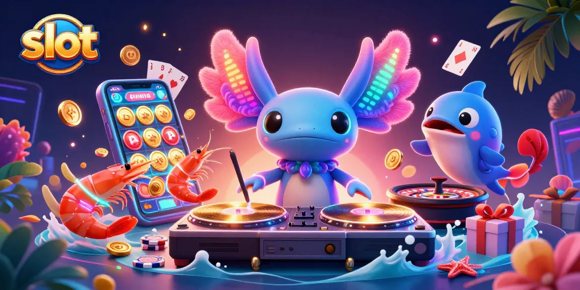 Spin your lucky slot with vibrant casino elements in a lively underwater party scene.
