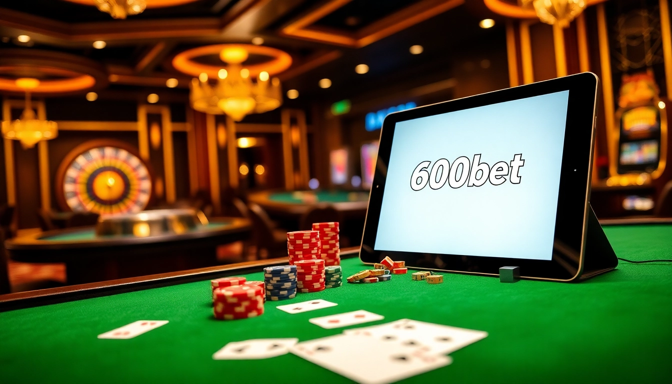Experience the thrill of online gaming at 600bet with vibrant casino elements.