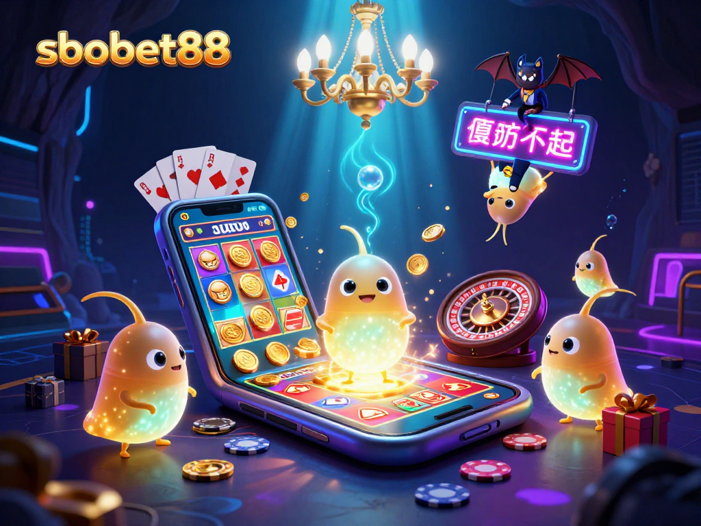 Sculpting winning strategies at sbobet88 with vibrant glowworms illuminating an exciting cave casino filled with game elements.