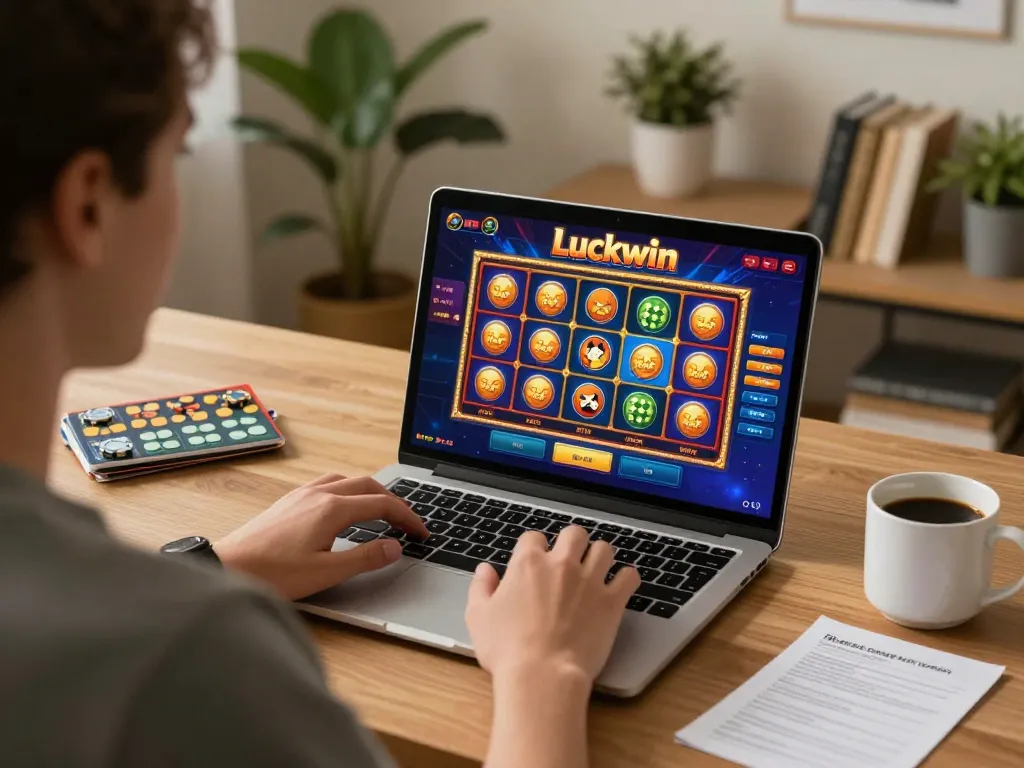 Engage in strategic gaming on Luckywin with immersive home casino setup.
