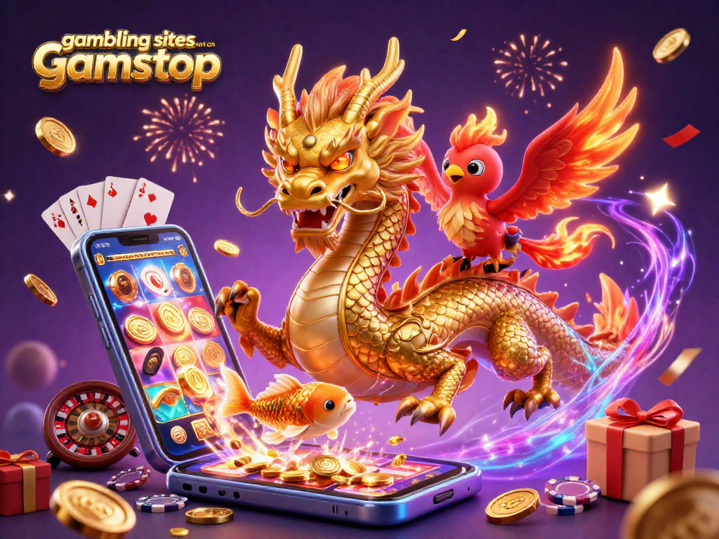 Experience excitement at gambling sites not on gamstop with a dynamic scene of mythical creatures and casino elements.