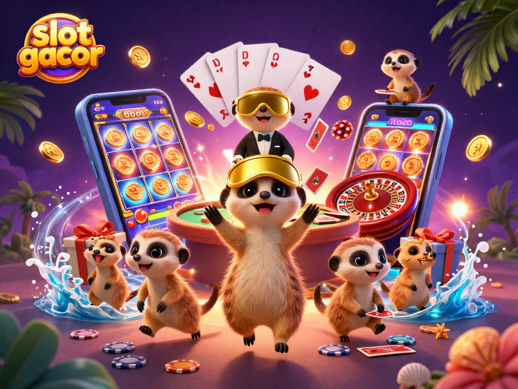Slot gacor di kasino digital dengan koloni meerkat yang mengelola permainan dan chip