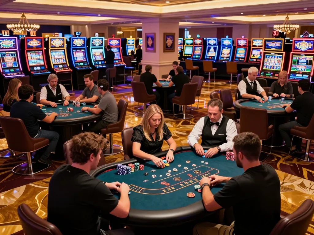 kk55 strategic poker gameplay in an upscale casino with focused players making bets