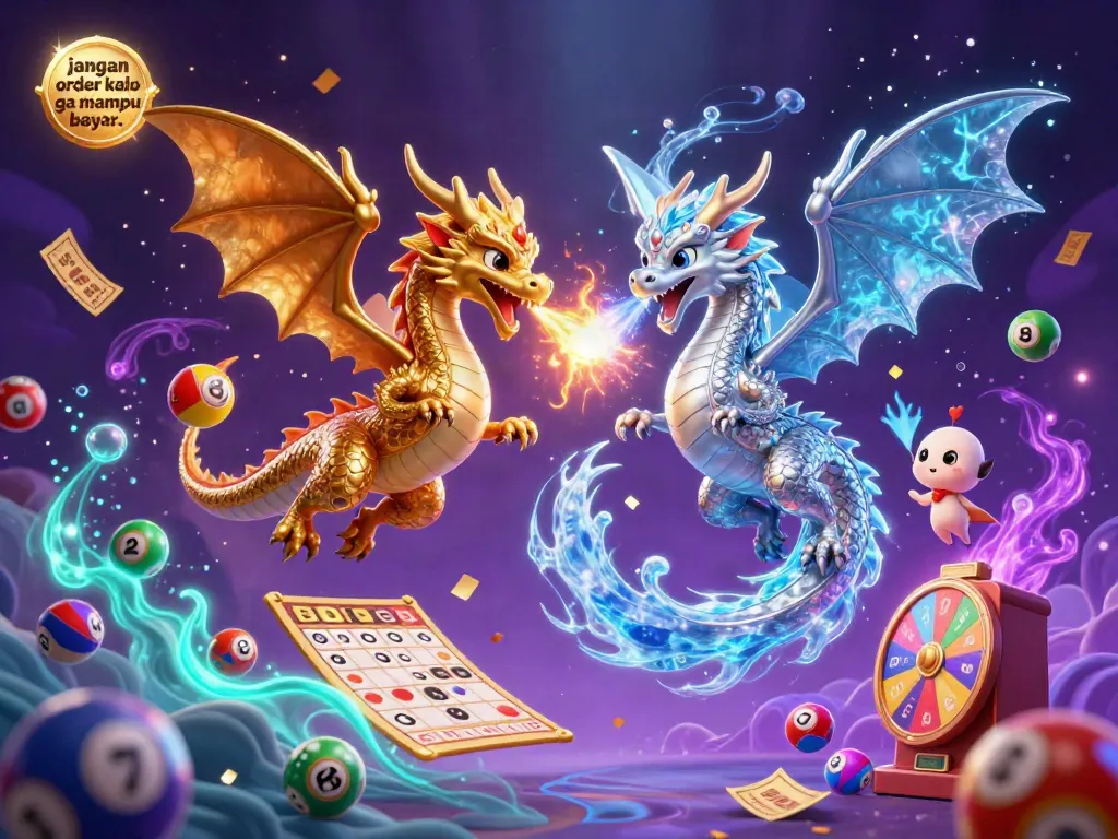 Experience thrilling excitement in gambling with jangan order kalo ga mampu bayar.., featuring two dynamic dragons and lively game elements.