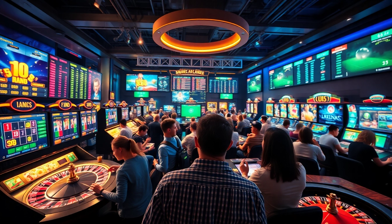 Engaged players enjoying bolagacor's online gambling experience with vibrant game displays and excitement.