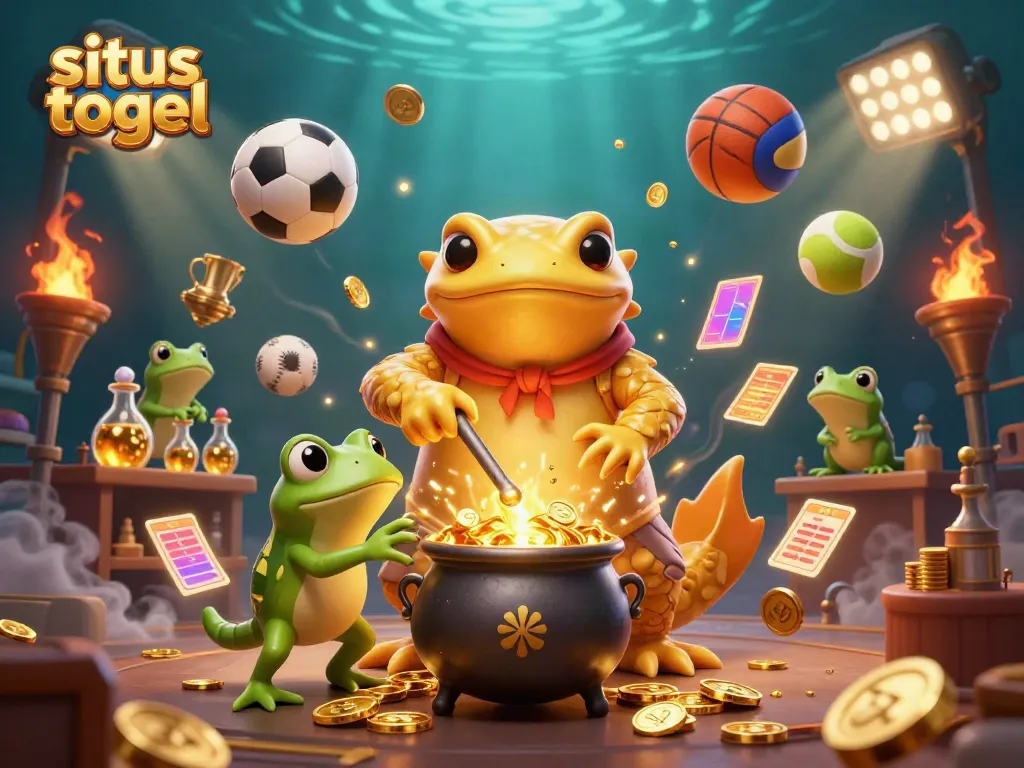 Experience situs togel with a golden salamander alchemist and dynamic sports elements.
