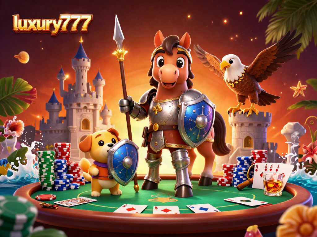 Menangkan jackpot dengan luxury777 dalam ilustrasi kasino 3D megah yang penuh aksi.