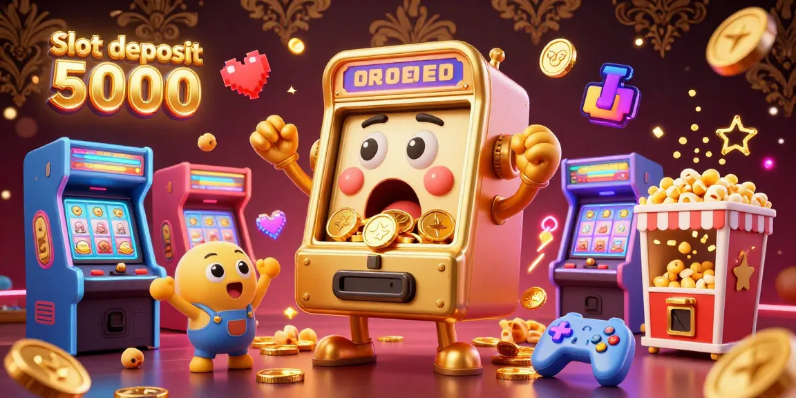 Experience the thrill of winning in slot deposit 5000 with a golden slot machine hitting the jackpot!