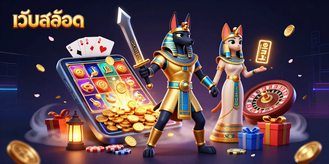 เล่นเว็บสล็อตที่มีตัวละครอียิปต์โบราณในฉากคาสิโน 3D ที่สมจริง