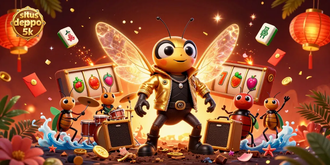 Experience excitement at situs depo 5k with vibrant slot gameplay elements and animated characters.