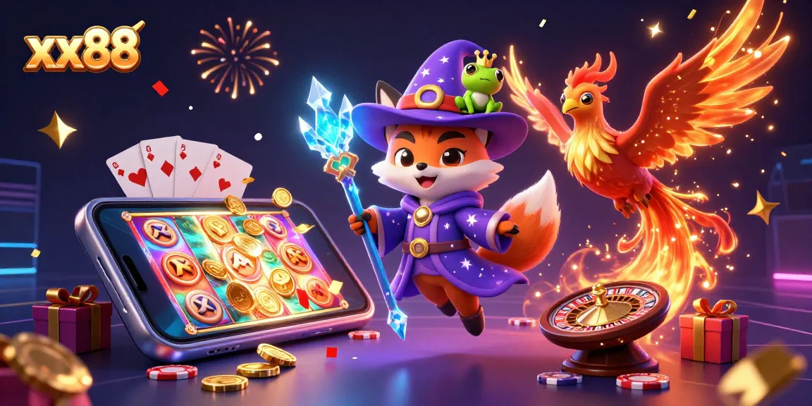 Experience thrilling gameplay with xx88, featuring 3D casino characters and vibrant slot game elements.
