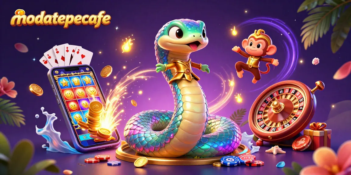 Play exciting slots with modatepecafe, showcasing vibrant characters and dynamic game elements.