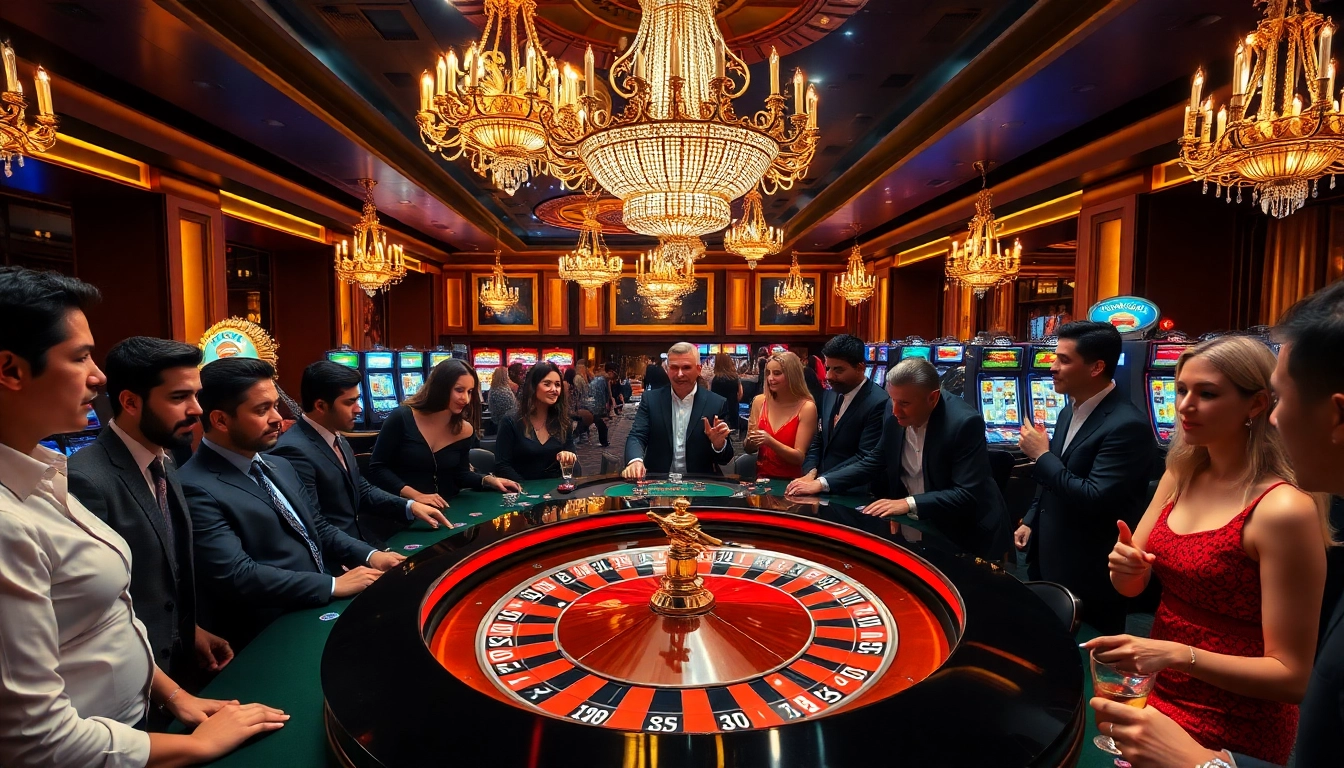 Jugadores disfrutando de un juego emocionante en el lujoso entorno de casino de 888jogo.