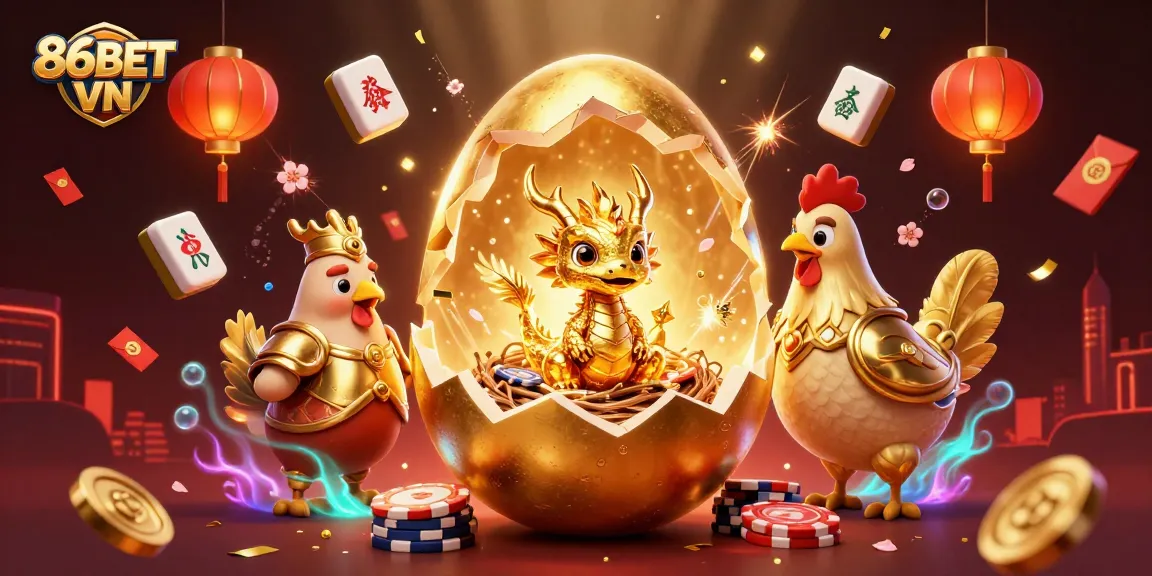Engage with thrilling moments at 86BET VN featuring a gold dragon on poker chips.