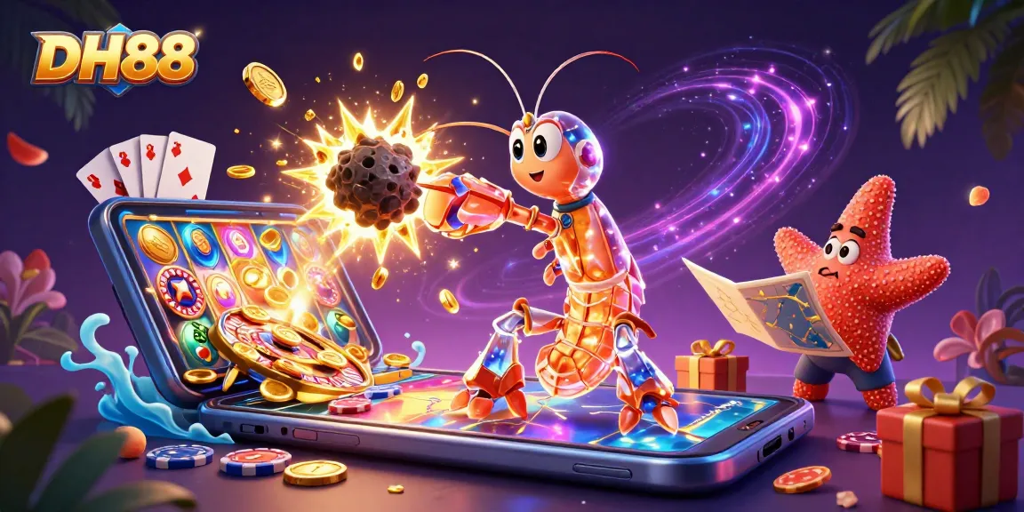 Experience dynamic gaming action at DH88 with colorful slot features and winning coins erupting