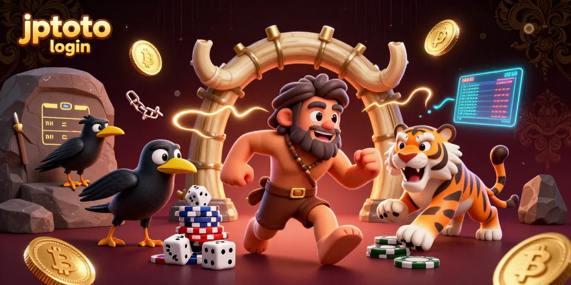 Experience the thrill of gaming with jptoto login in this vibrant casino-themed illustration.