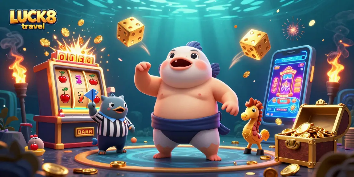 Experience exciting LUCK8 travel gaming action featuring vibrant characters and dynamic casino elements.