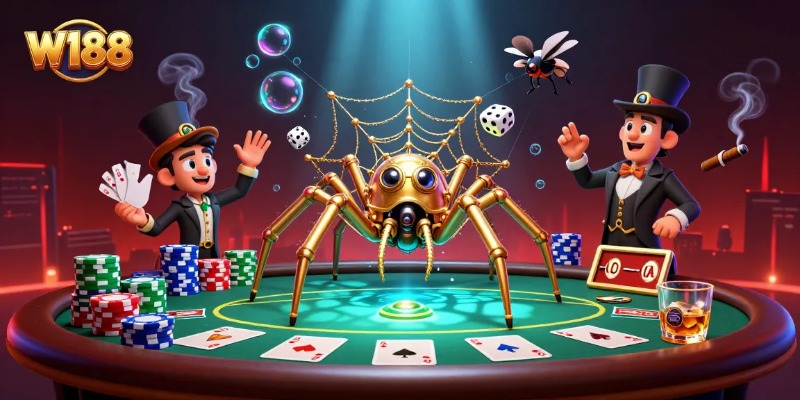 Engage in thrilling gameplay at W188 with a vibrant steampunk casino scene.