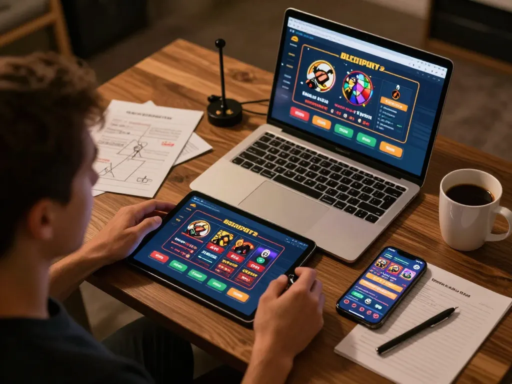 Engaging in mobile gambling with the casino app ทางเข้า m115 on tablet and smartphone, showcasing exciting gameplay.