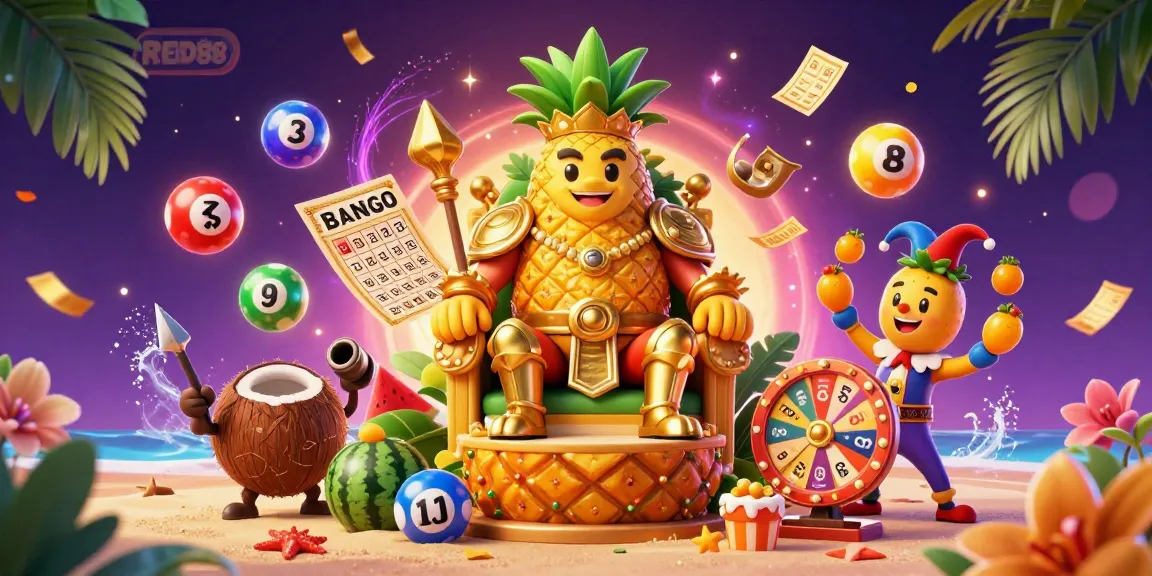 Engage with the vibrant atmosphere of RED88 casino, where a golden pineapple king reigns over dynamic lottery games.
