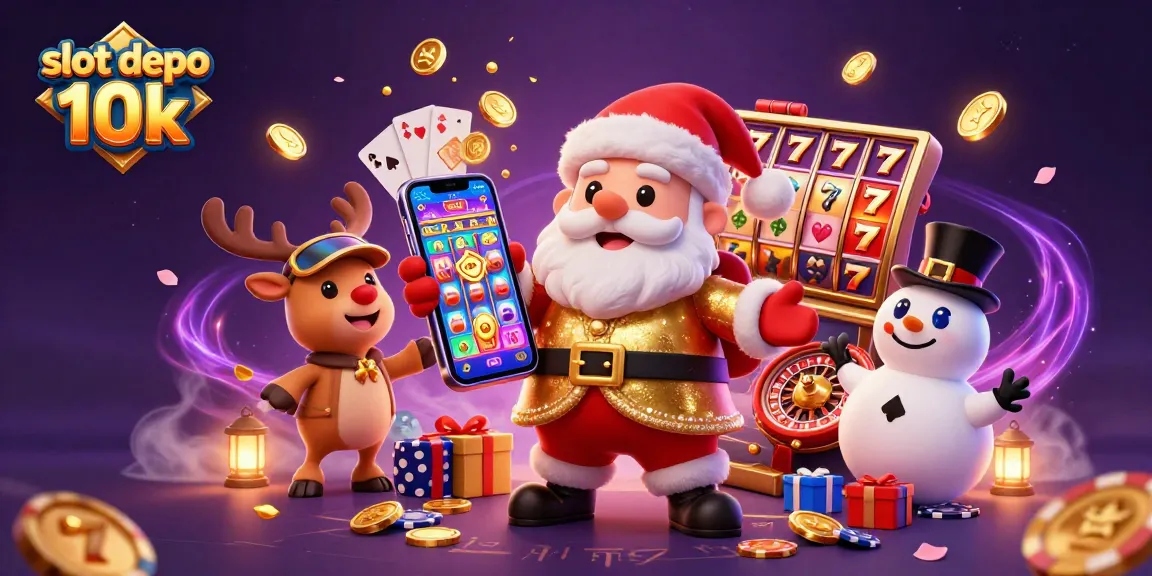 Play and win big with slot depo 10k's exciting jackpot slots in a vibrant casino scene.