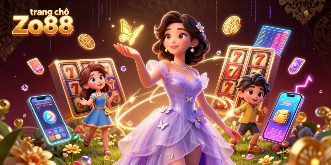 Engage with thrilling gameplay at trang chủ Zo88, featuring a cascade of vibrant slot symbols.