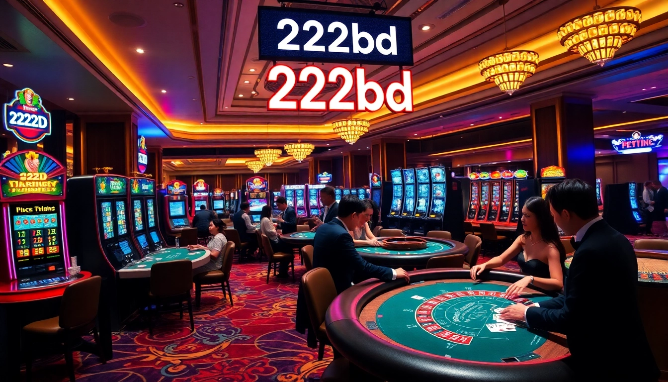 Experience the thrill of betting at 222bd casino with vibrant tables and engaging players.