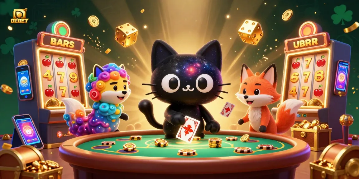 Play winning games at DEBET's cosmic casino with engaging and colorful characters.
