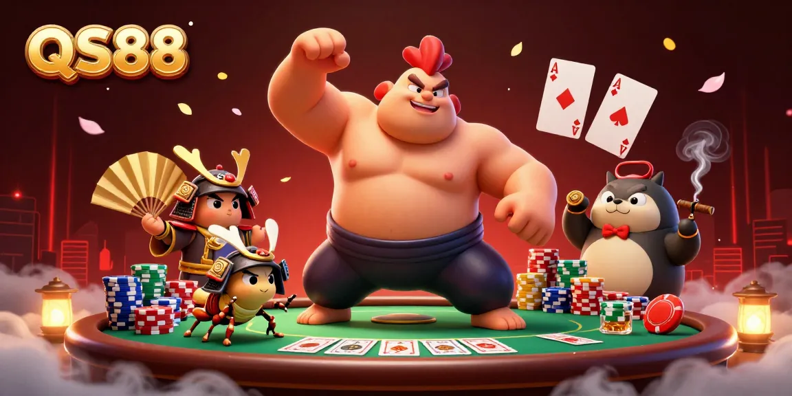 Engage with QS88 in this vibrant online casino scene featuring poker excitement and rich cultural elements.