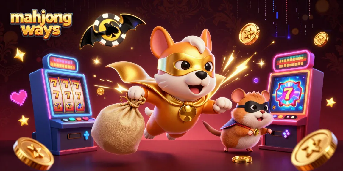 Experience mahjong ways with 3D characters and dynamic slot machines in a vibrant casino scene.