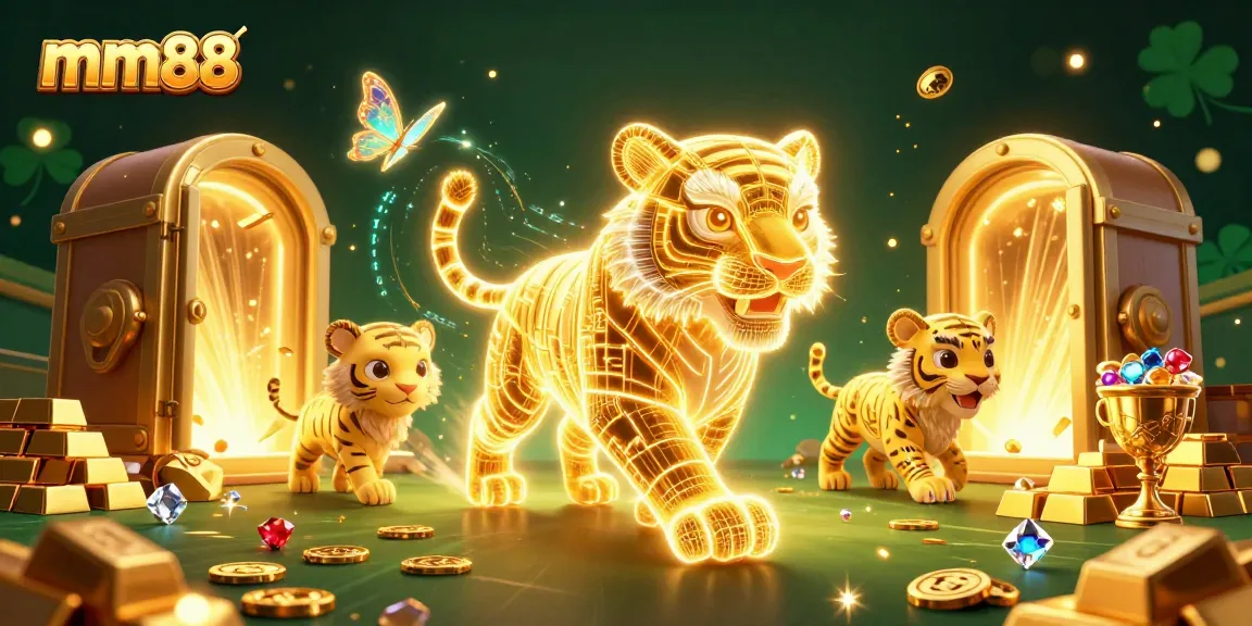 Experience the excitement of mm88 with neon characters and a dazzling casino backdrop.