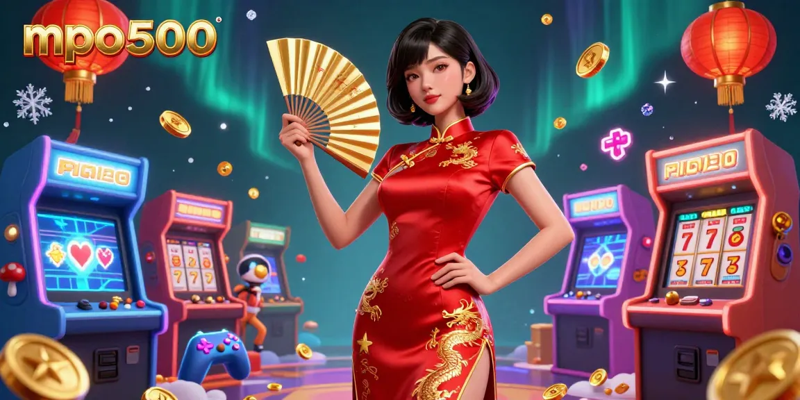 Experience the excitement of mpo500 with vibrant gaming visuals and dynamic designs in this 3D illustration.
