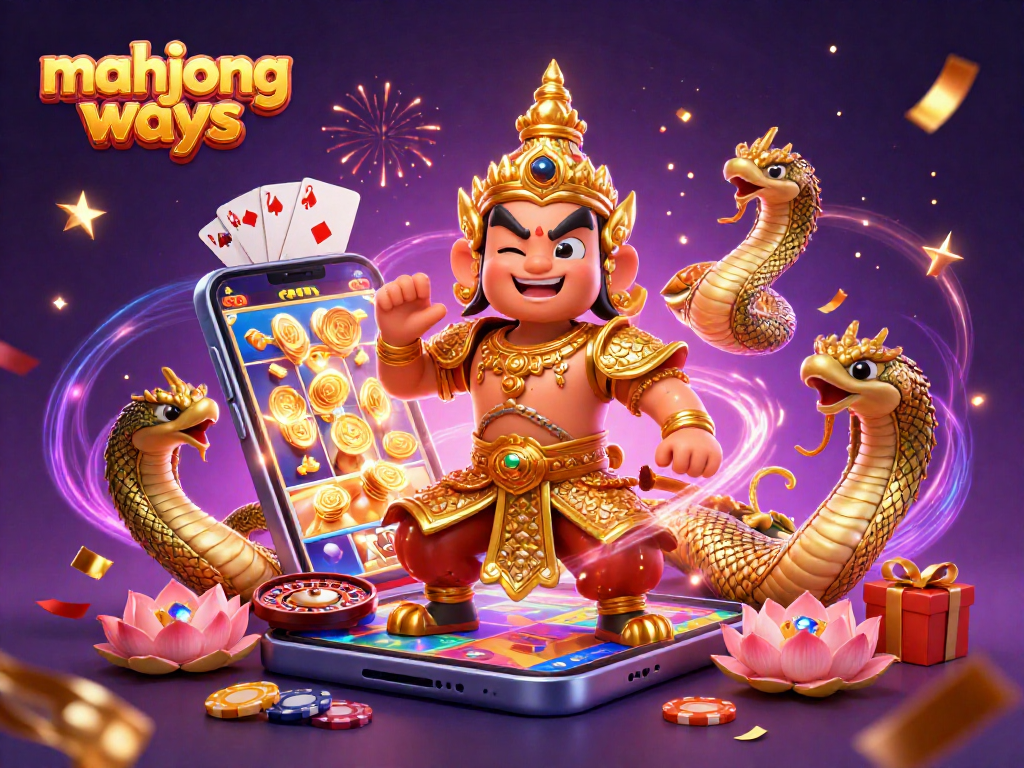 Experience excitement in mahjong ways with vibrant casino elements and colorful characters