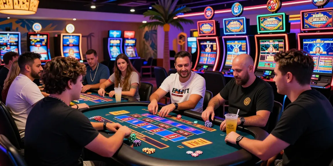 Engaging scene at credit card casinos at https://brcs.co.uk, with players enjoying vibrant games and a lively atmosphere.