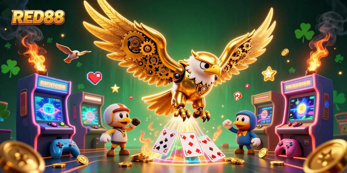 Experience thrilling gameplay at RED88 casino with a vibrant 3D representation of its exciting gaming atmosphere.