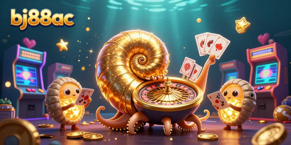 Experience the thrill of bj88ac with a vibrant casino scene featuring a giant nautilus and glowing game elements.
